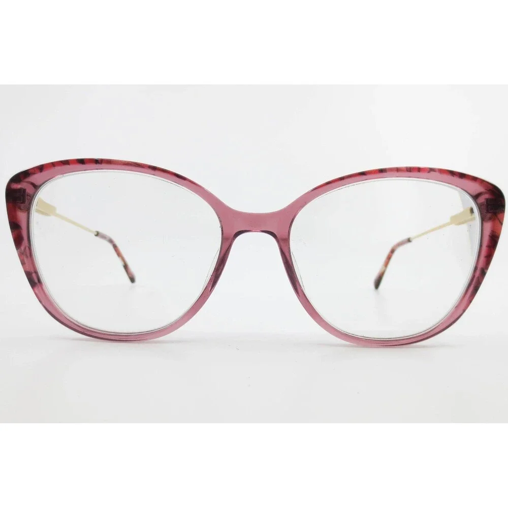 Chelsea Morgan CM 202214 CRAN Eyeglasses Cranberry Marble Gold Cat Eye 53-17-140